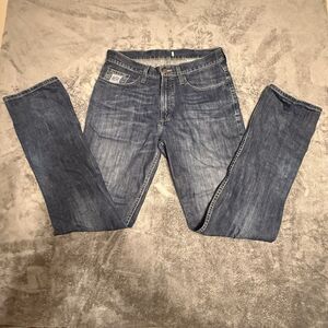 Cinch Men’s Boot Cut Jeans Blue Dark Wash Size 32x36 Western Cowboy